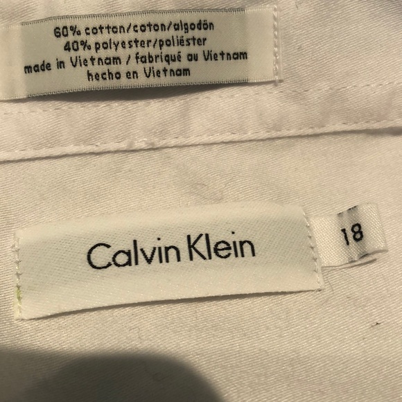 CALVIN KLEIN BUTTON DOWN DRESS SHIRT 18/BIG BOYS - Picture 5 of 6